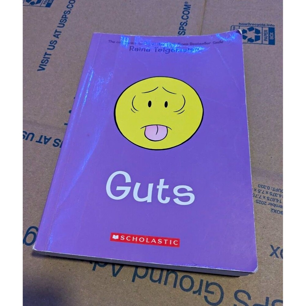 Scholastic Guts Hardcover Graphic Novel by Raina Telgemeier 2019 Inscribed